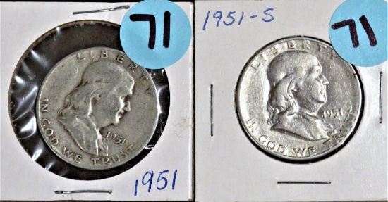 1951 PS Franklin Halves