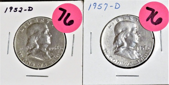 1952D,1957D Franklin Halves