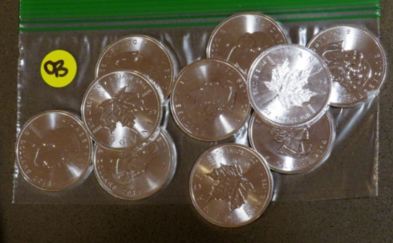 10 2014 $5 Elizabeth 1 OZ Canadian Coins