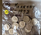 23 Kennedy Halves  12-1972  11-1973