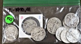 12 1940,41 Walking Liberty Halves