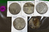 (4) 1922D Peace Dollars and 1 1923
