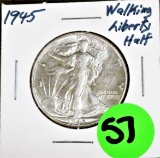 1945 Walking Liberty Half