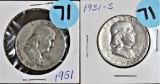 1951 PS Franklin Halves