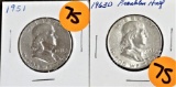 1951, 1961D Franklin Halves