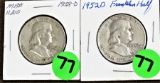 1952D, 1958D Franklin Halves