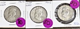 1952, 1960D, 1961D Franklin Halves