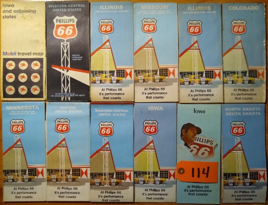 (12) Gas Station Road Maps - 1966-1972