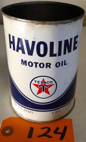 Havoline - 1 Qt Motor Oil tin - Texaco (no top)