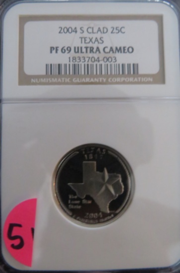 2004-S Clad Texas State 25 Cent