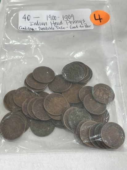 40 - Indian Head Penny's - Some Nice - Dates