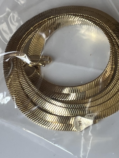 Gold Chain - Stamped 14K - 24" Herringbone