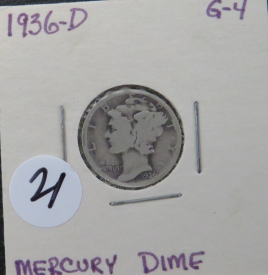 1936-D Mercury Dime