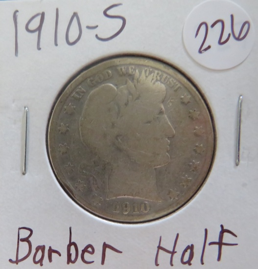19010-S Barber Half Dollar