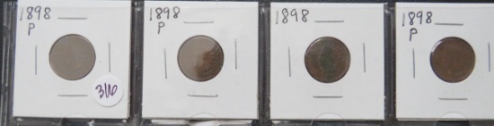 1898- (4) Indian Head Cents
