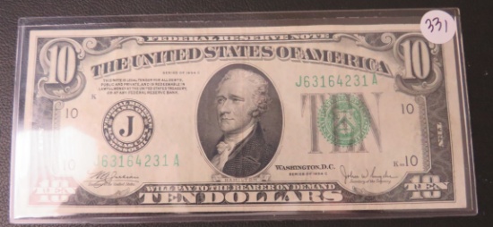 1934-C US 10 Dollar "Federal Reserve Note"