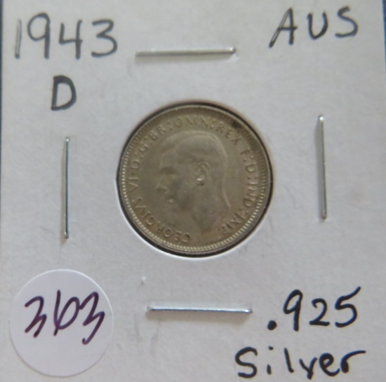 1943-D Australian 6 Pence - Silver