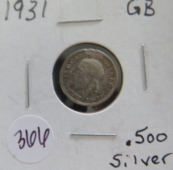 1931- Great Brtitain Silver 3 Pence