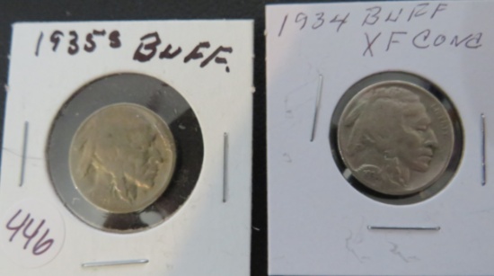 1935-S & 1934 Buffalo Nickels