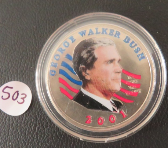 2001- Bush/Gore Painted, Uncirculated Coin
