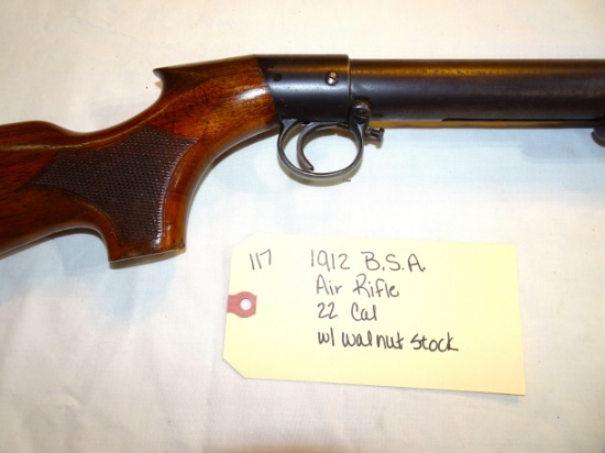1912 B.S.A. Air Rifle 22 cal w/walnut stock