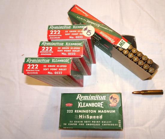 Remington Klean Bore 5-20 Rd boxes 222 Remington Mag 55 gr Soft Point
