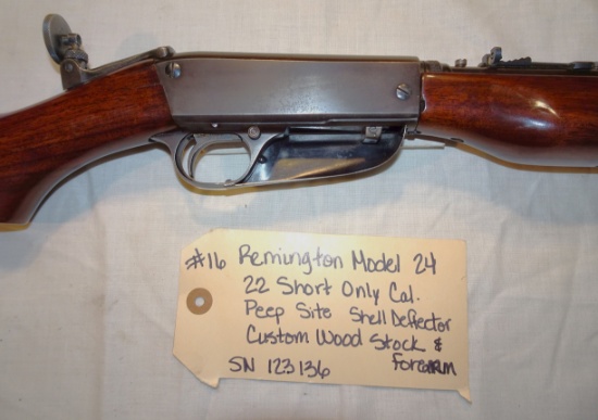Remington Model 24 22 Short Only Cal Peep Site Shell Deflector Custom Stock