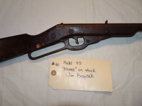 Model 33 "Named" on stock Joe Braycale BB Gun