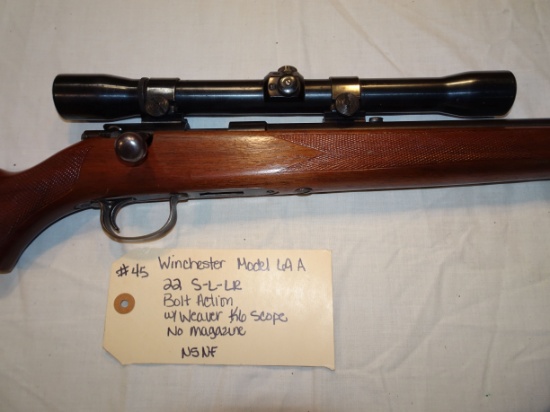 Winchester Model 69 A 22 S-L-LR Bolt Action w/Weaver K6 Scope No Magazine