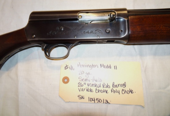 Remington Model 11 20 ga Semi-Auto 26" vented rib barrel, Variable Choke Poly Choke