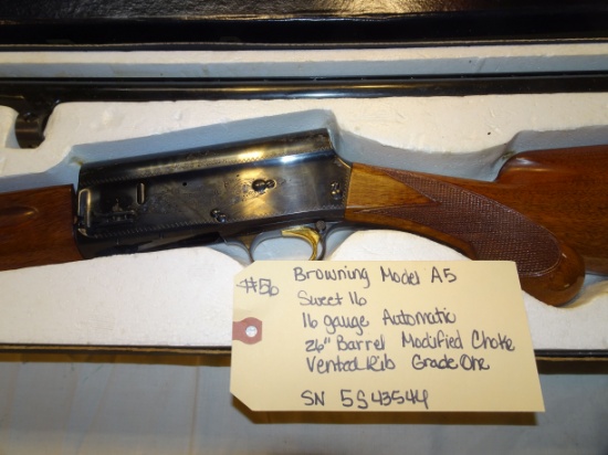 Browning Model A5 Sweet 16 Automatic 16 ga 26" barrel Modified Choke Vented Rib Grade 1 w/box