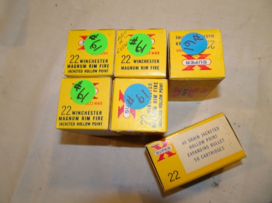 6-50 rd boxes of Winchester Super X 22 Magnum Hollow Points