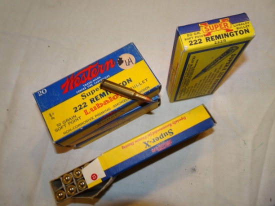 5-20 rd boxes of Western Super X 222 Remington 50 gr Soft Point