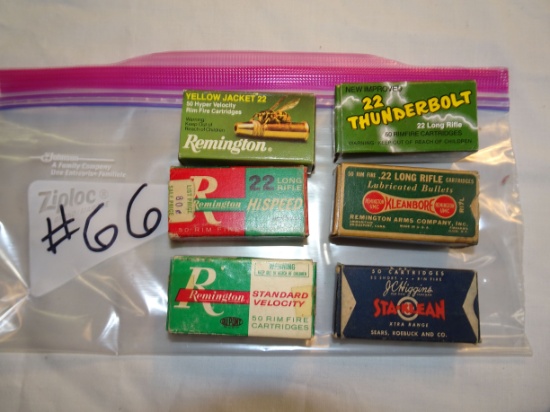6-50 rd boxes of Asst 22 shells Vintage Boxes