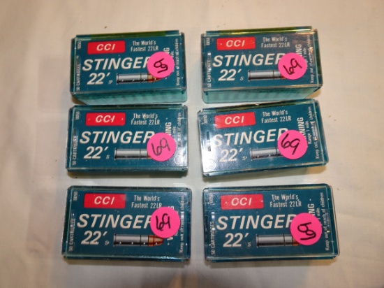 6-50 rd boxes of CCI 22 Stinger