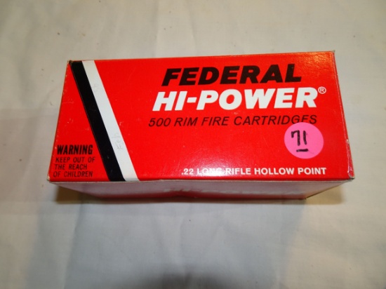 1-500 rd Brick 22 Long Rifle Hollow Point Federal Hi-Power
