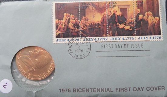 1976 Bicentennial First Day Cover, Thomas Jefferson