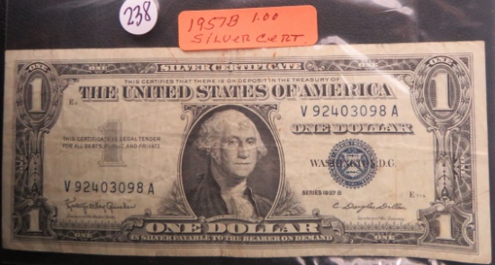 1957-B Silver Certificate One Dollar