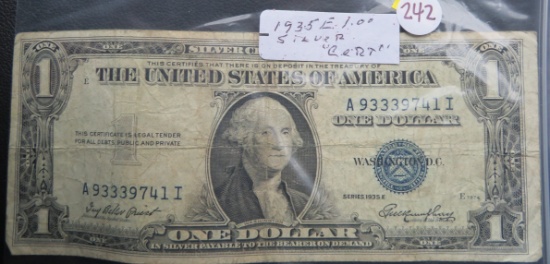 1935-E Silver Certificate  One Dollar