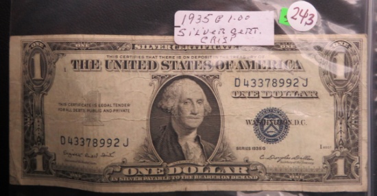 1935-G Silver Certificate  One Dollar