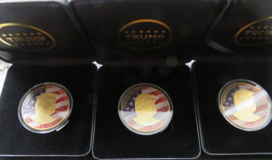 (3) Trump Coins, full colored front