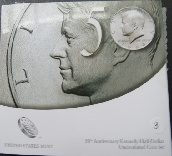 2014- 50th Anniversary Kennedy Half- Dollar Uncirculated Coin Set