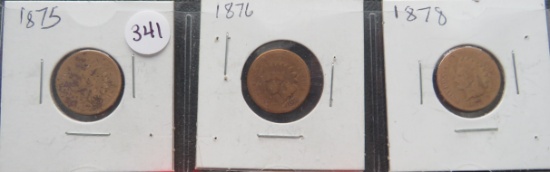 1875, 1876, 187878 Indian Head Cent