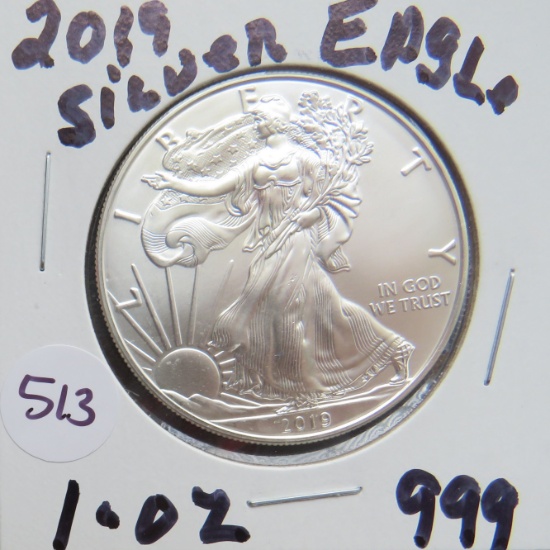 2019- Silver Eagle, 1 troy oz Silver