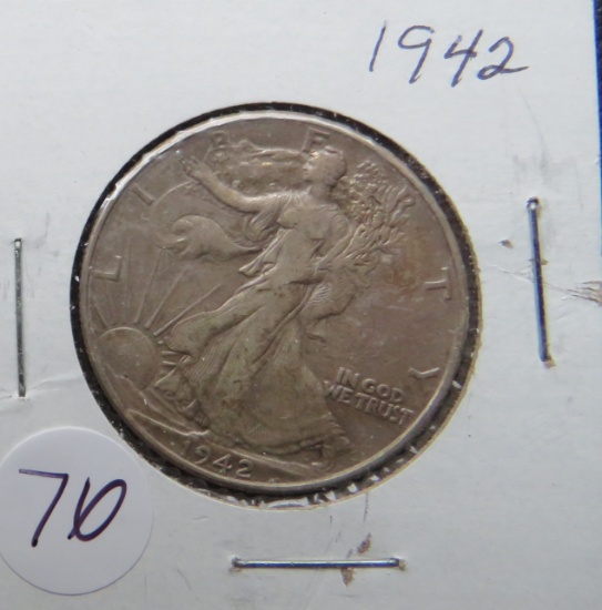 1942- Walking Liberty Silver Half Dollar