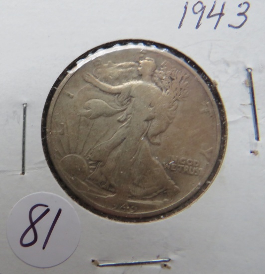 1943- Walking Liberty Silver Half Dollar