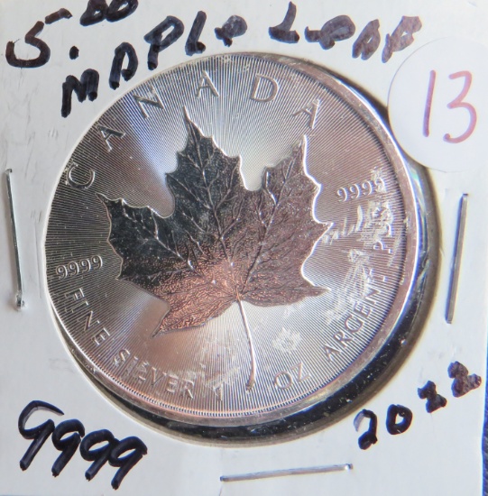 2022- $5 Dollar Maple Leave