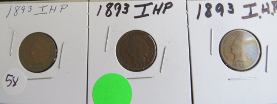 (3) 1893- Indian Head Penny