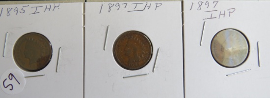 (2) 1897 & (1) 1895 Indian Head Penny