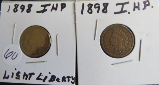 (2) 1898- Indian Head Penny